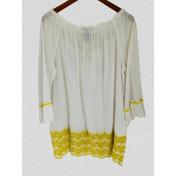 INC International Concept Bohemian Tunic Beach Coverup Embroidered Top Size 14 - Picture 3 of 6